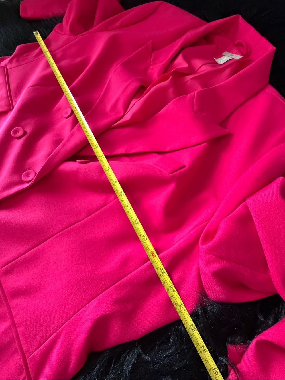 H&M Double-Breasted Bright Raspberry Blazer - Picture 7 of 9